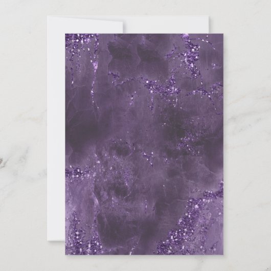 Agate Geode Glitter Wedding Violet ID647 Kaart (Achterkant)