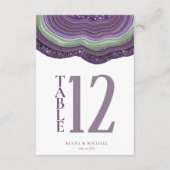Agate Geode Glitter Wedding Violet ID647 Kaart (Achterkant)