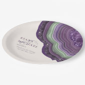 Agate Geode Glitter Wedding Violet ID647 Papieren Bordje (Gekanteld)