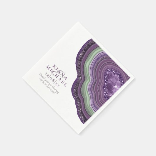Agate Geode Glitter Wedding Violet ID647 Servet (Hoek)