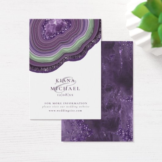 Agate Geode Glitter Wedding Violet ID647 Visitekaartje (Bureau)