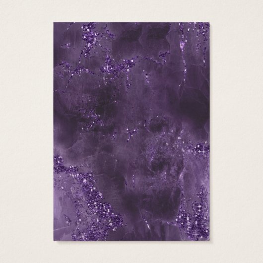 Agate Geode Glitter Wedding Violet ID647 Visitekaartje (Achterkant)