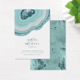 Agate Geode Glitter Wedding Website Blauwgroen ID6 Visitekaartje