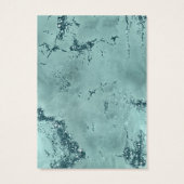 Agate Geode Glitter Wedding Website Blauwgroen ID6 Visitekaartje (Achterkant)