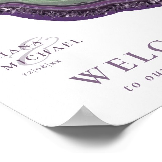 Agate Geode Glitter Wedding Welcome Violet ID647 Poster (Hoek)