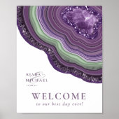 Agate Geode Glitter Wedding Welcome Violet ID647 Poster (Voorkant)
