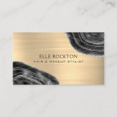 Agate Geode Gold Metal Construction Black Onyx Visitekaartje (Voorkant)