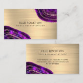 Agate Geode Gold Metal Visitekaartje (Voorkant / Achterkant)