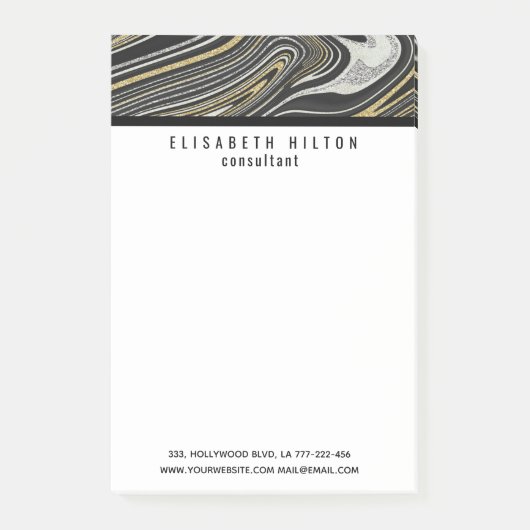 Agate geode goud zwart modern elegant post-it® notes (Voorkant)