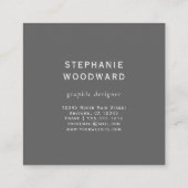 Agate Geode Gray White Silver Faux Glitter Vierkante Visitekaartje (Achterkant)