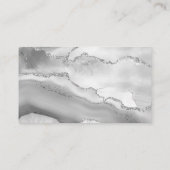 Agate Geode Jewelry Designer Gray White Silver Visitekaartje (Achterkant)