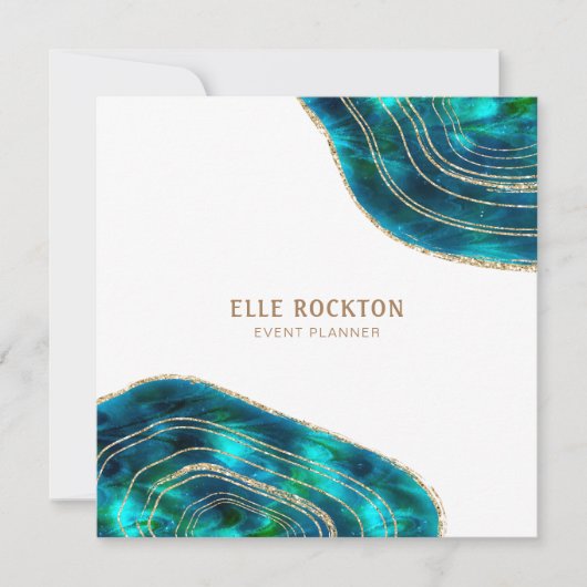 Agate Geode Kosmische Kristallen Blauwe Groene Gli Kaart (Voorkant)