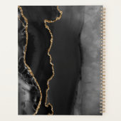 Agate Geode Lettertype Zwarte Goud Donkere Huwelij Planner (Achterkant)