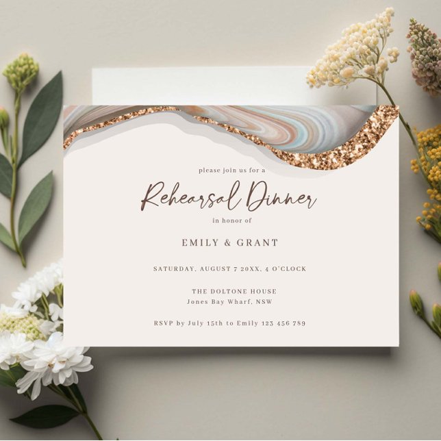 Agate Geode Marble Rehearsal Dinner (Creator heeft geüpload)