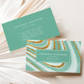 Agate Geode Mint Green Gold Faux Abstract Visitekaartje