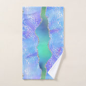 Agate Geode Ontwerp Blauw en Groen Bad Handdoek (Handdoek)