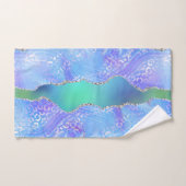 Agate Geode Ontwerp Blauw en Groen Bad Handdoek (Handdoek)