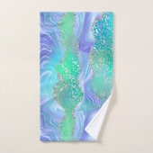 Agate Geode Ontwerp Blauw en Groen Bad Handdoek (Handdoek)