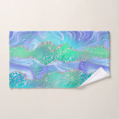 Agate Geode Ontwerp Blauw en Groen Bad Handdoek (Handdoek)