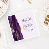 Agate Geode Paars Goud Lavendel Bruiloft Servet