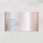Agate geode roos goud metallic zacht roze visitekaartje (Achterkant)