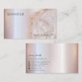 Agate geode roos goud metallic zacht roze visitekaartje (Voorkant / Achterkant)