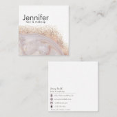 Agate geode roos goud modern elegant vierkante visitekaartje (Voorkant / Achterkant)