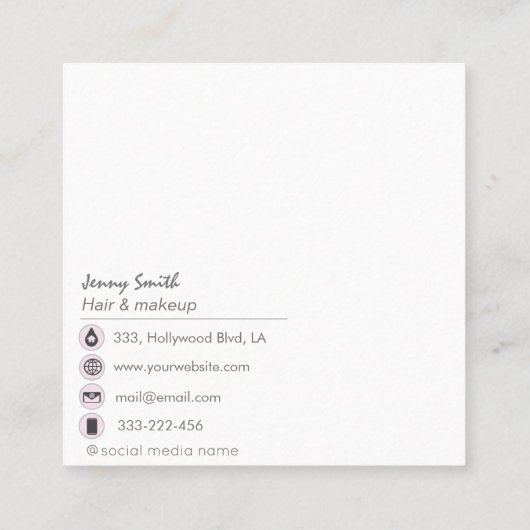 Agate geode roos goud modern elegant vierkante visitekaartje (Achterkant)