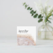 Agate geode roos goud modern elegant vierkante visitekaartje (Staand voorkant)