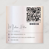 Agate geode roos goud moderne qr code vierkante visitekaartje (Achterkant)