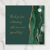 Agate Geode Schrift Emerald Groen Gouden Trouw Bedankjes Labels (Achterkant)