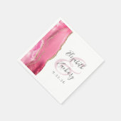 Agate Geode Schrift Roze Gouden Trouw Servet (Hoek)