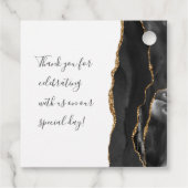 Agate Geode Script Black Gold Wedding Bedankjes Labels (Achterkant)