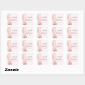 Agate Geode Script Blush Roze Gouden Trouw Vierkante Sticker (Vel)