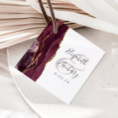 Agate Geode Script Bourgondië Gouden Trouw Bedankjes Labels