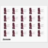 Agate Geode Script Burgundy Gold Wedding Vierkante Sticker (Vel)