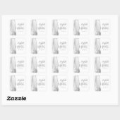 Agate Geode Script Grijs Zilveren Bruiloft Vierkante Sticker (Vel)