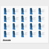 Agate Geode Script Koninklijk Blauwe Zilveren Huwe Vierkante Sticker (Vel)