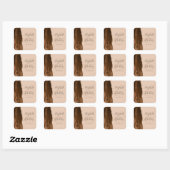 Agate Geode Script Mocha Bruin Goud Tan Trouw Vierkante Sticker (Vel)