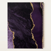 Agate Geode Script Paars Goud Donkere Trouwplannen Planner (Achterkant)