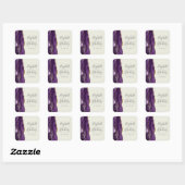 Agate Geode Script Paarse gouden ivoor bruiloft Vierkante Sticker (Vel)