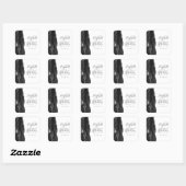 Agate Geode Script Zwart Zilveren Bruiloft Vierkante Sticker (Vel)
