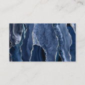 Agate Geode Sieraden Ontwerper Navyblauw Zilver Visitekaartje (Achterkant)
