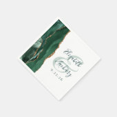 Agate Geode Smaragdgroene Script Gouden Trouw Servet (Hoek)