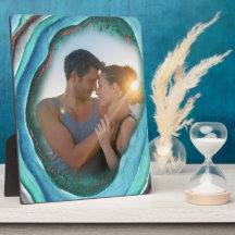 Agate Geode Turquoise Blue Green en Copper Photo