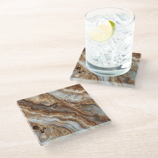 Agate glazen onderzetter (Schuin)