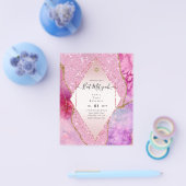 AGATE GLITTER BAT MITZVAH Invitation BUDGET Flyer (Enkel)