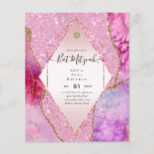 AGATE GLITTER BAT MITZVAH Invitation BUDGET Flyer (Voorkant)