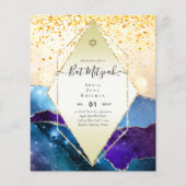 AGATE GLITTER BAT MITZVAH Invitation BUDGET Flyer (Voorkant)