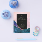 AGATE GLITTER BAT MITZVAH Uitnodigingen BEGROTING Flyer (Enkel)